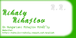 mihaly mihajlov business card